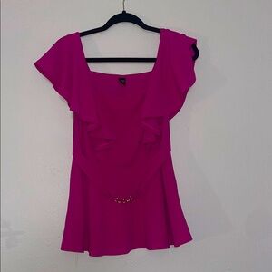 Vibrant Pink Ruffle Dress